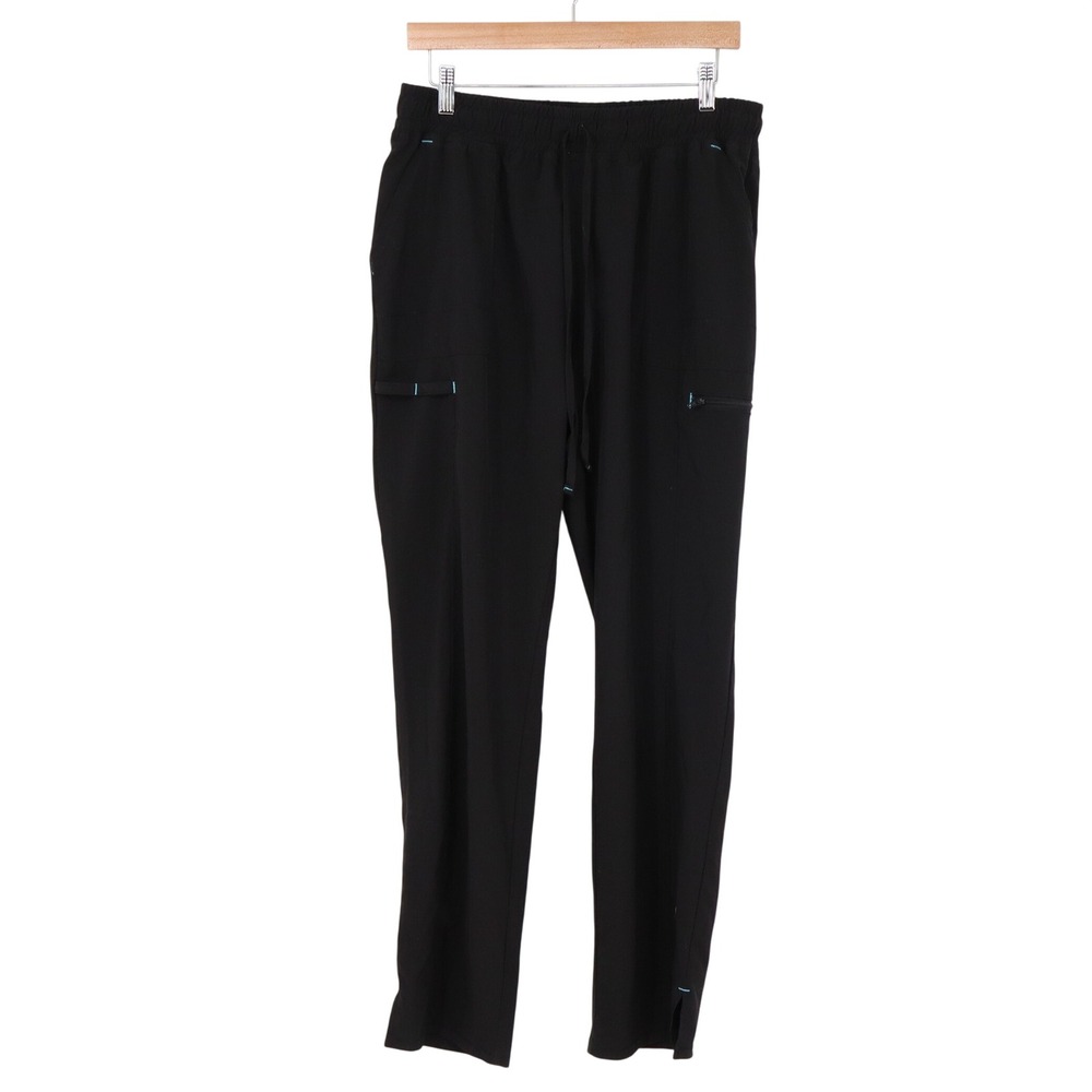 Scrubstar Scrub Pants Womens L Straight Leg Black Elastic Drawstring Excellent
